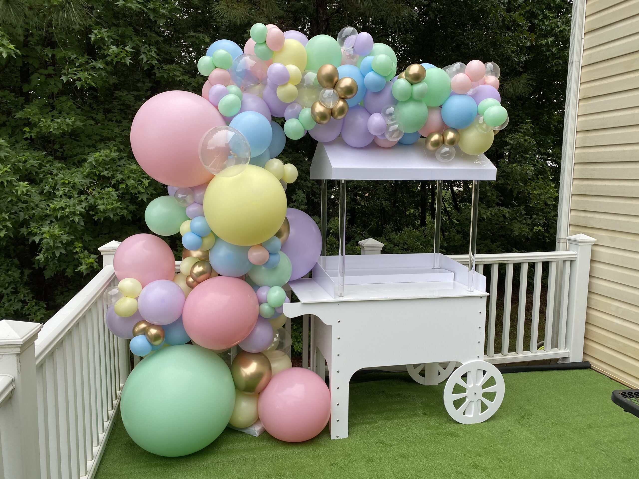 Pastel balloon cart